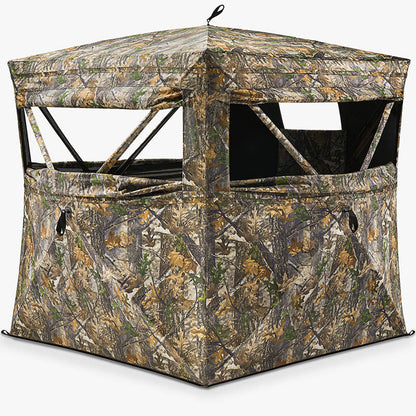 Vis Series 270 Degree See Through Hunting Blind | Portable 2 3 4 Person Ground Blind | Camo Pop Up Ddeer Blind for Deer & Hunters