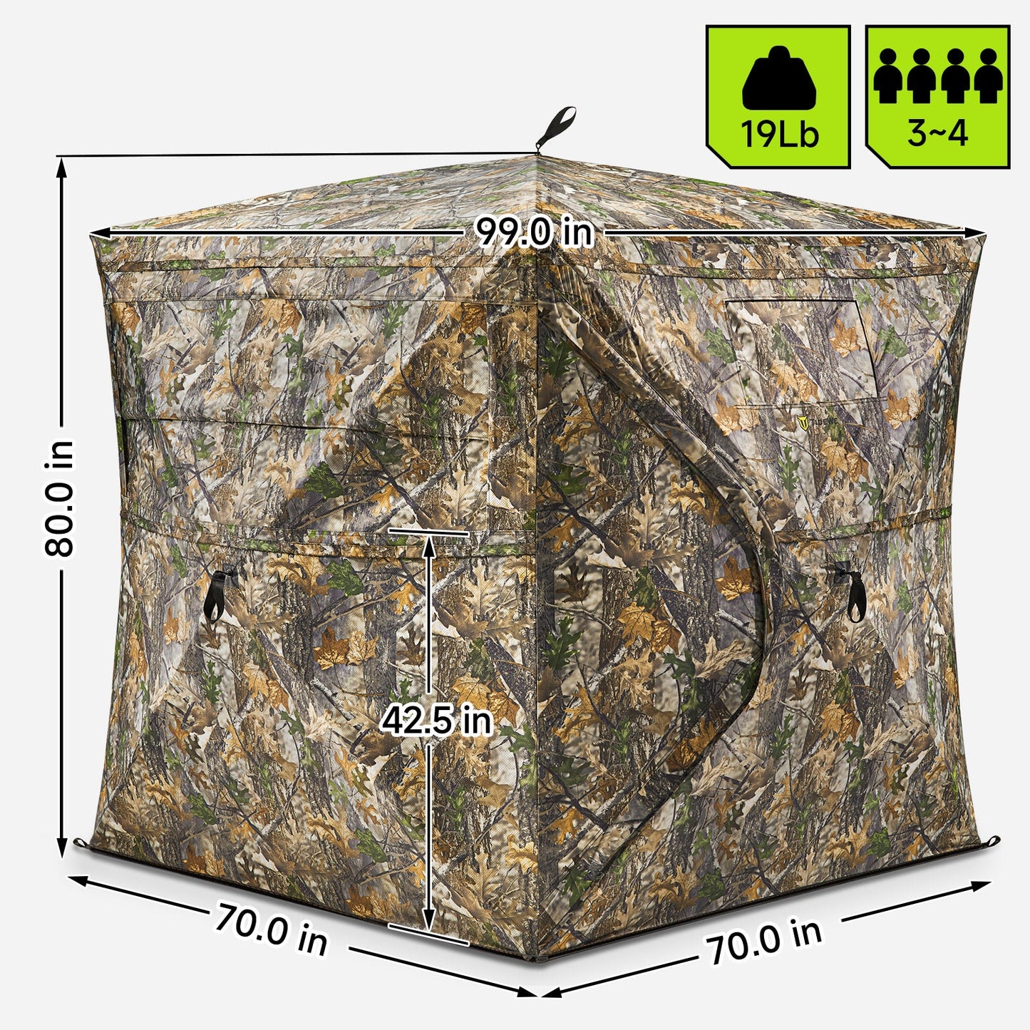 Vis Series 270 Degree See Through Hunting Blind | Portable 2 3 4 Person Ground Blind | Camo Pop Up Ddeer Blind for Deer & Hunters