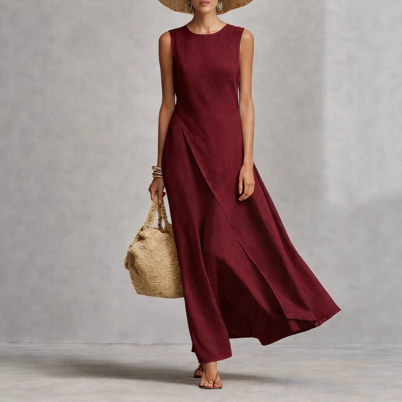 📦📦Mother's Day Sale 49% Off ⏰Sleeveless Asymmetrical Linen Maxi Dress