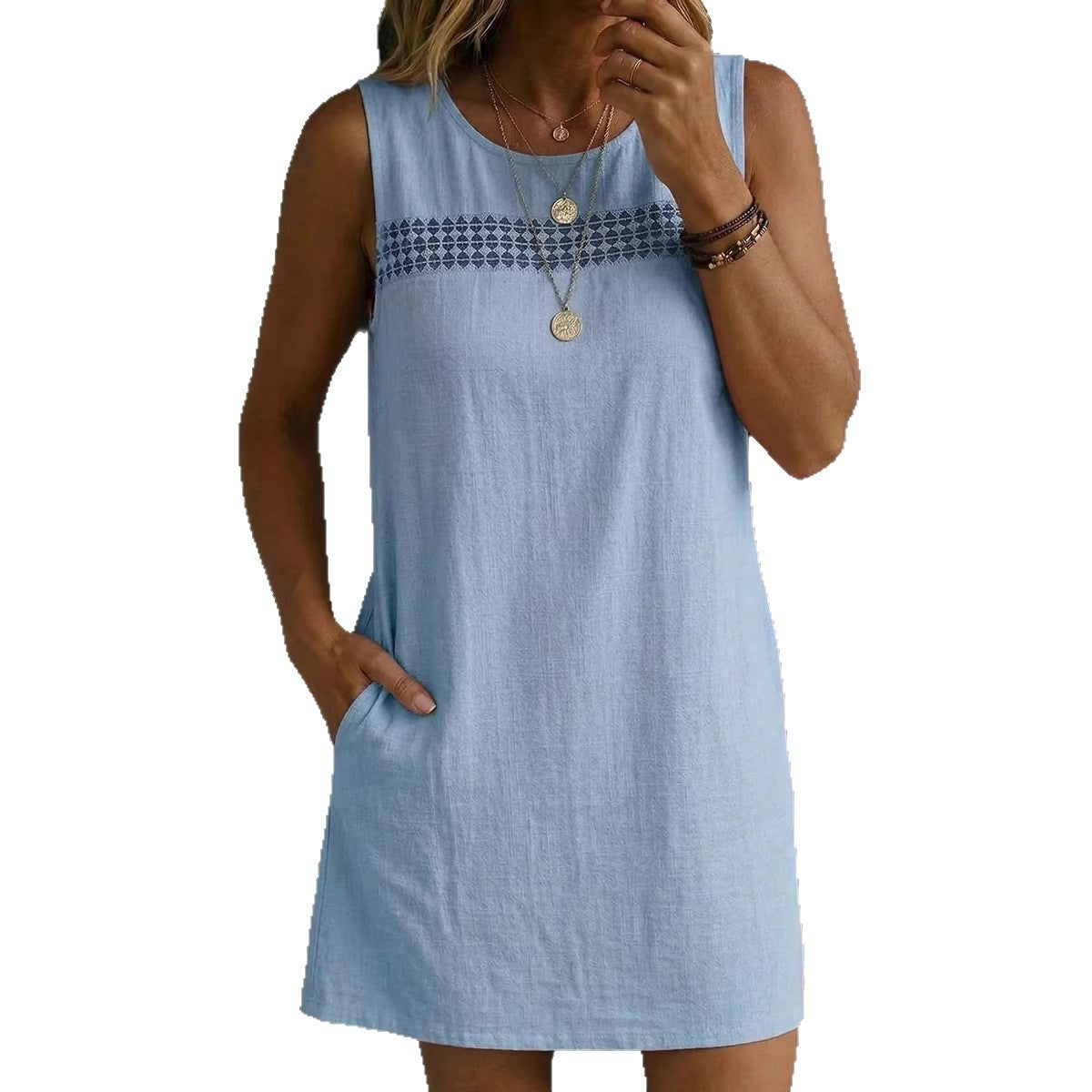 📦📦Mother's Day Sale 49% Off ⏰Linen-Blend Sleeveless Shift Dress
