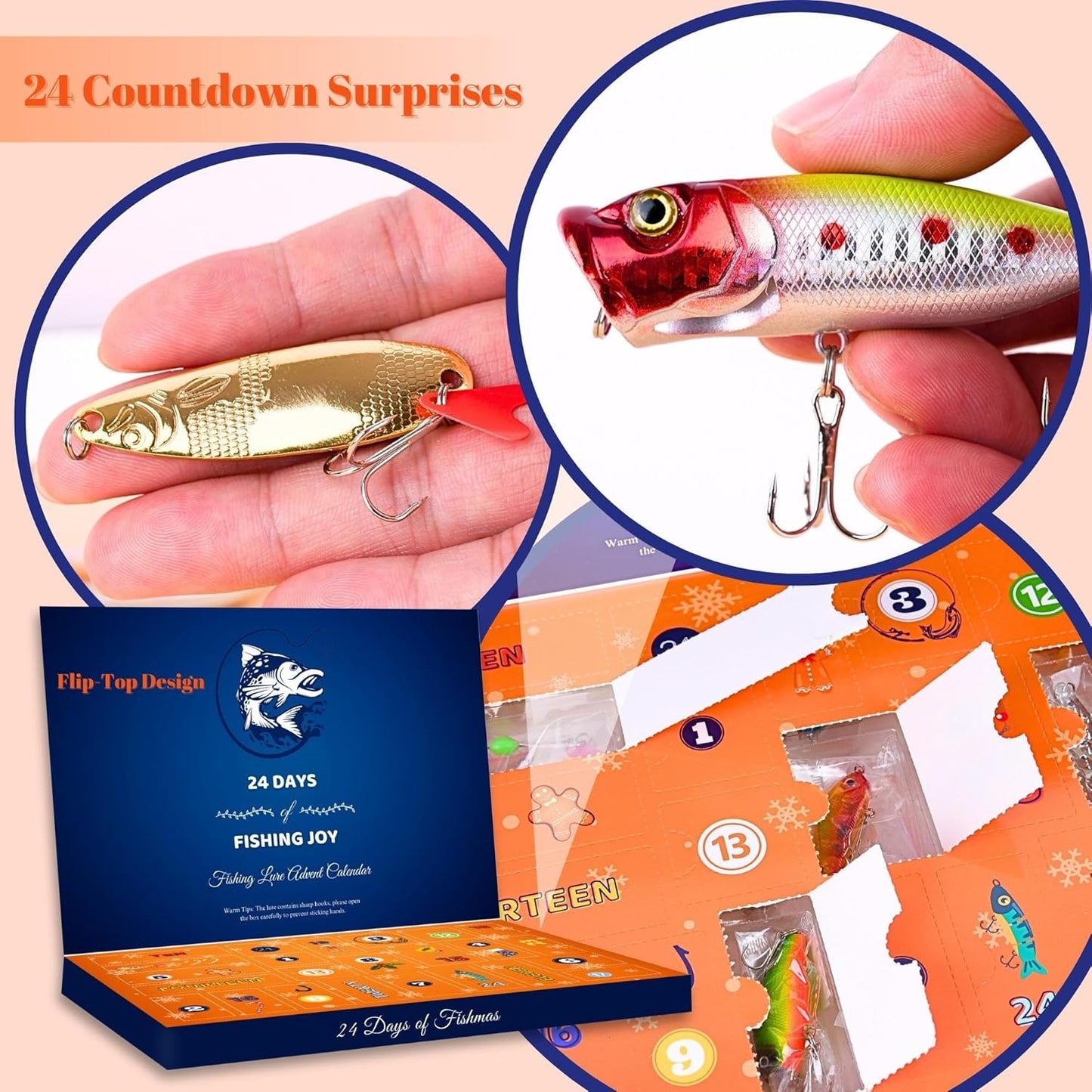 🏆Hot Sale⚡  Fishing Advent Calendar - 24 Days of Fishing Lures & Gifts