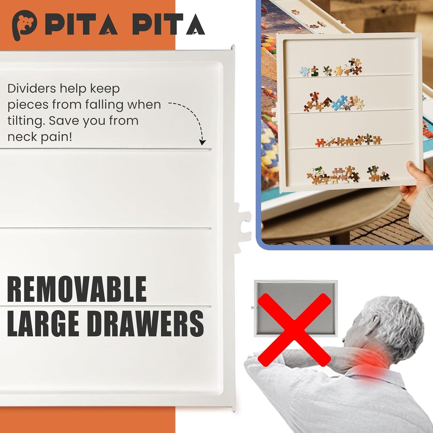 🎁Rotating Puzzle Board with Drawers and Cover,Tilt&Lazy Susan💥Buy 2 Get 2 Free