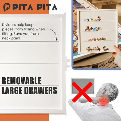 🎁Rotating Puzzle Board with Drawers and Cover,Tilt&Lazy Susan💥Buy 2 Get 2 Free