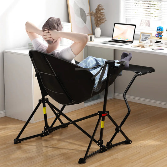 💥Clearance Sale🌿 Hammock Camping Chair 🪑 Swing & Rocking w/ Footrest 💪 450LBS Capacity