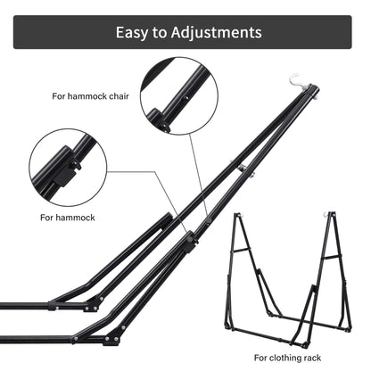 💥Clearance Sale Double Fabric Hammock Chair 🪑 w/ Stand 🌿 Easy Setup & Portable Design 💪