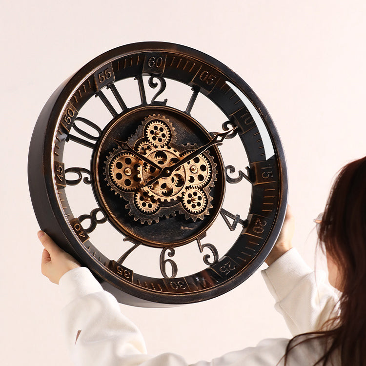 💎CLEARANCE Artistic French Vintage Gear Wall Clock ⏱️ Light Luxury Living Room Decor