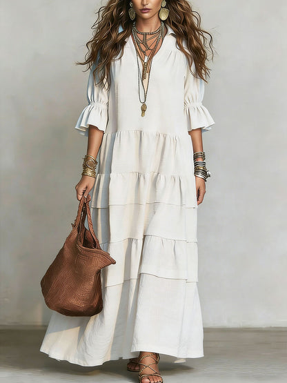 📦📦LAST DAY SAVE 49% ⏰Casual Loose-fitting Linen And Cotton Half Sleeves Dress