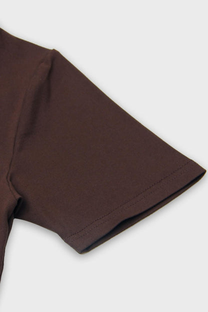 🤩🤩Women's Long Fitted Coffee Dress, Large Round Neck Short Sleeve Pocket Sleepwear