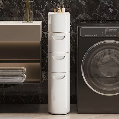𝑪𝑳𝑬𝑨𝑹𝑨𝑵𝑪𝑬 𝑰𝑻𝑬𝑴🎉 𝐓𝐨𝐝𝐚𝐲 4𝟗% 𝐎𝐅𝐅 3/4 Layer White Slit Pull-out Cabinet Can Be Used to Put Paper Towels, Multi-functional Household Bathroom Racks, Shower Supplies Lockers, Used in Bathrooms, Kitchens, Living Rooms and Other Scenes