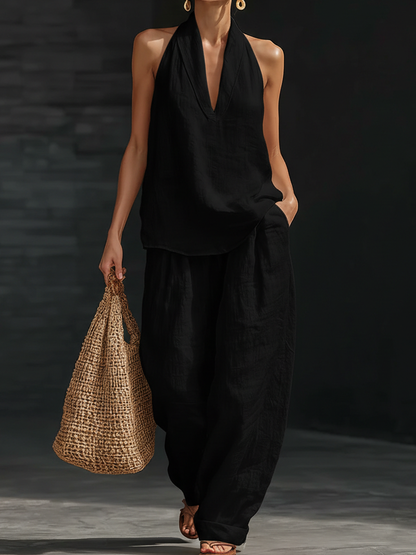 🤩🤩Casual And Cozy Minimalist Linen Two-piece Set