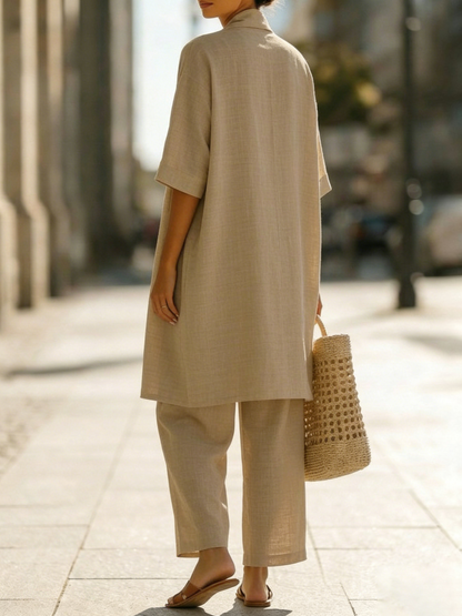 💝💝Minimalist Linen-cotton Three-piece Set - Comfortable For Everyday Wear