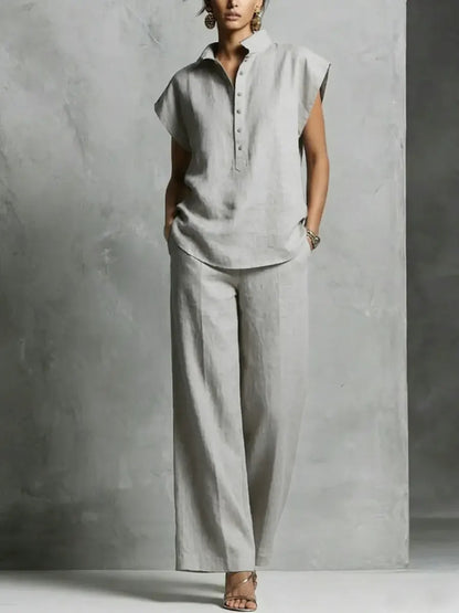 🤩🤩Women's Simple And Comfortable Cotton-linen Set