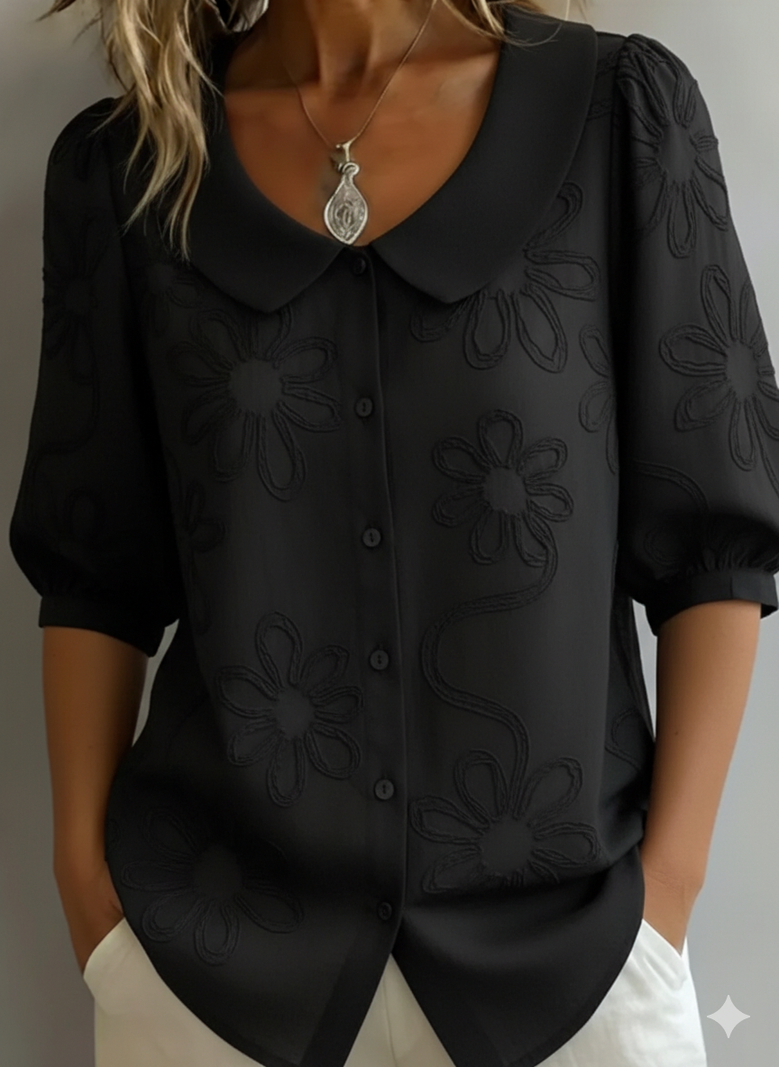 🤩🤩Vintage Peter Pan Collar Embroidered Floral Shirt(Buy 2 Free Shipping)