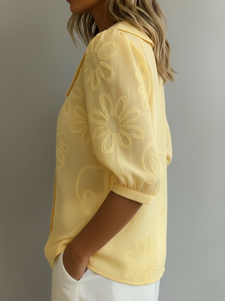 🤩🤩Vintage Peter Pan Collar Embroidered Floral Shirt(Buy 2 Free Shipping)