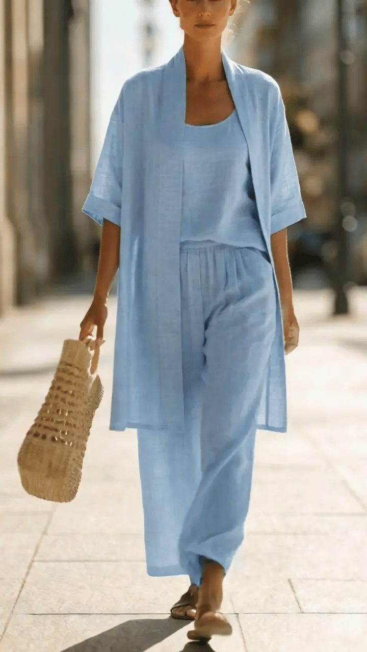 💝💝Minimalist Linen-cotton Three-piece Set - Comfortable For Everyday Wear