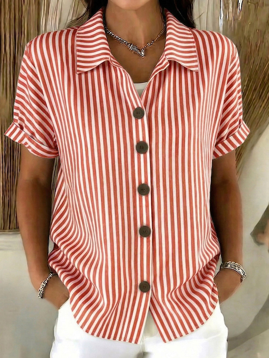 🤩🤩Classic Striped Cotton-linen Button-up Shirt(Buy 2 Free Shipping)
