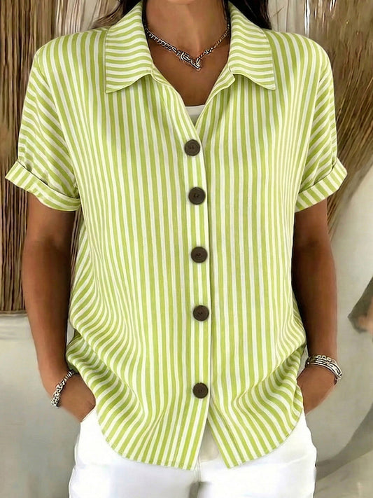 🤩🤩Classic Striped Cotton-linen Button-up Shirt(Buy 2 Free Shipping)