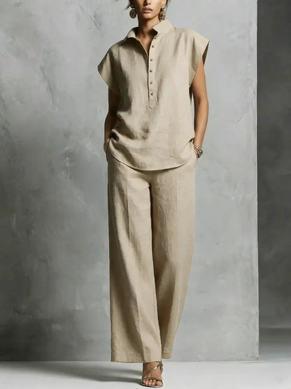 🤩🤩Women's Simple And Comfortable Cotton-linen Set