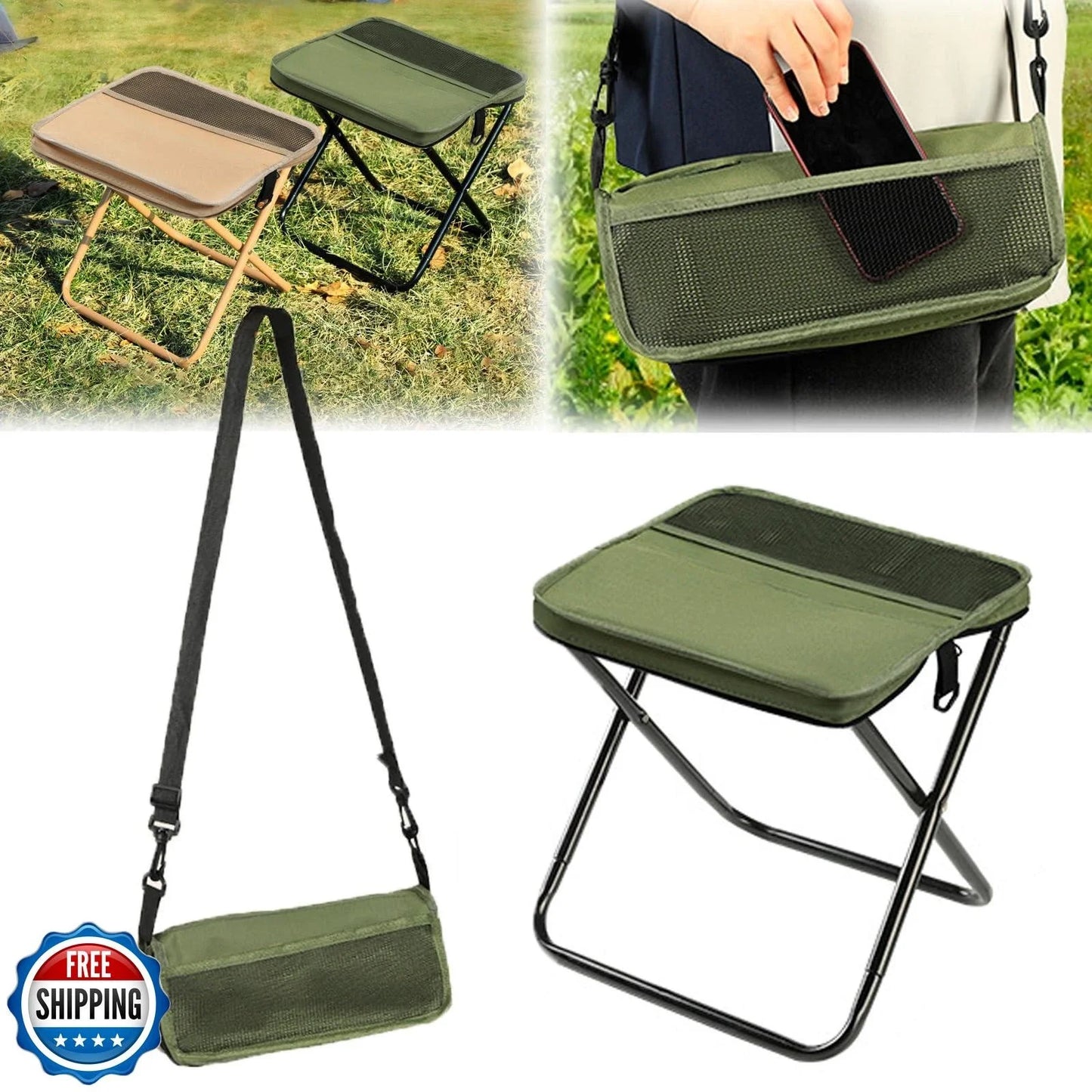 🤩🤩Portable Foldable Backpack Stool,Tiny Foldable Stool which can Turned Into a