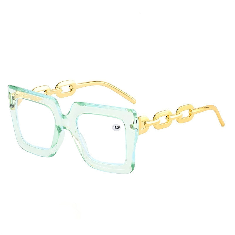 📦📦Lastday 70%OFF-Women’s Oversized Square Chain Reading Glasses(1set-6pcs)