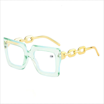 📦📦Lastday 70%OFF-Women’s Oversized Square Chain Reading Glasses(1set-6pcs)