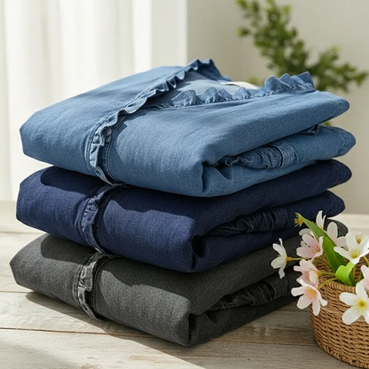 🤩🤩Women's Casual Ruffle V-Neck Shirt | Soft, Breathable & Flattering High-Low Hem ✨